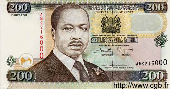 200 Shillings KENYA  2001 P.35 UNC