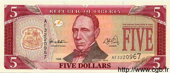 5 Dollars LIBERIA  1999 P.21 FDC