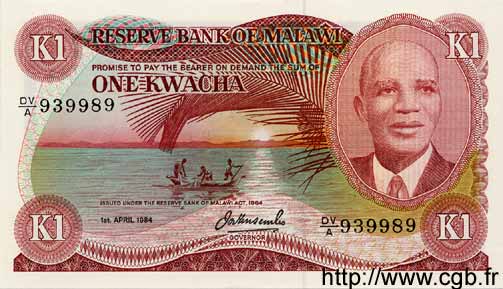 1 Kwacha MALAWI  1984 P.14g ST