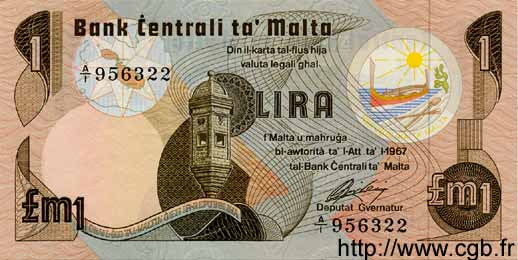 1 Lira MALTE  1979 P.34a SC+