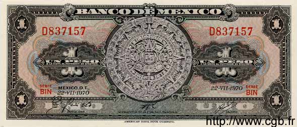1 Peso MEXICO  1970 P.059l ST