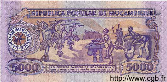 5000 Meticais MOZAMBIQUE 1989 P.133b B33_0941 Billets