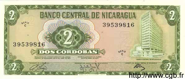 2 Cordobas NICARAGUA  1972 P.121a UNC