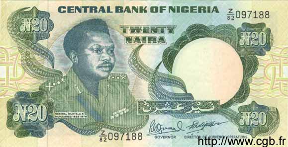 20 Naira NIGERIA  1984 P.26e SC