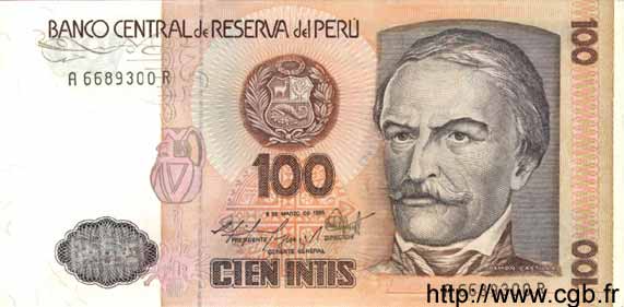 100 Intis PERú  1987 P.132b FDC