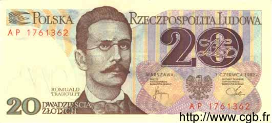 20 Zlotych POLONIA  1982 P.149a FDC