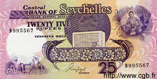 25 Rupees SEYCHELLES  1989 P.33 FDC