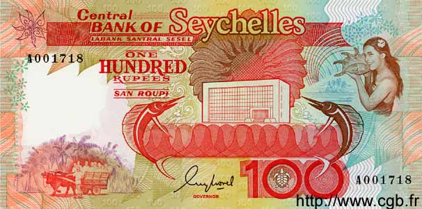 100 Rupees SEYCHELLES  1989 P.35 FDC