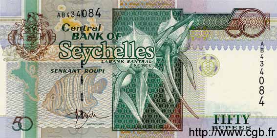50 Rupees SEYCHELLES  1998 P.38 FDC