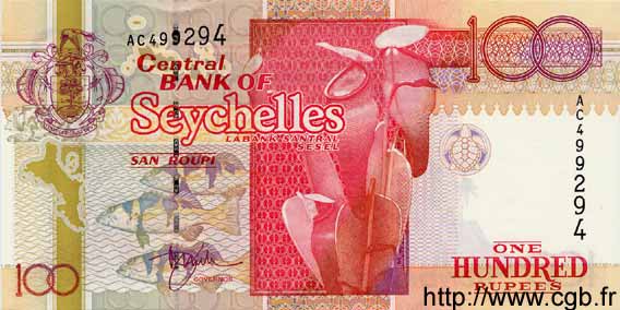 100 Rupees SEYCHELLES  1998 P.39 UNC-