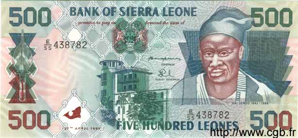 500 Leones SIERRA LEONE  1995 P.23a FDC