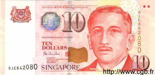 10 Dollars SINGAPUR  1999 P.40 ST
