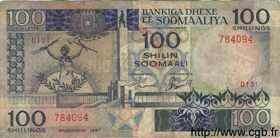 100 Shilin SOMALIA DEMOCRATIC REPUBLIC  1987 P.35b VF