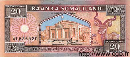 20 Shillings / 20 Shilin SOMALILANDIA  1996 P.03b FDC
