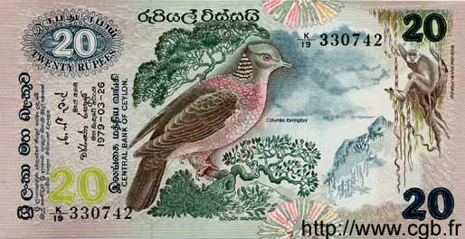 20 Rupees CEYLON  1979 P.086 UNC