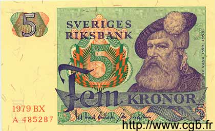 5 Kronor SUÈDE  1979 P.51d FDC