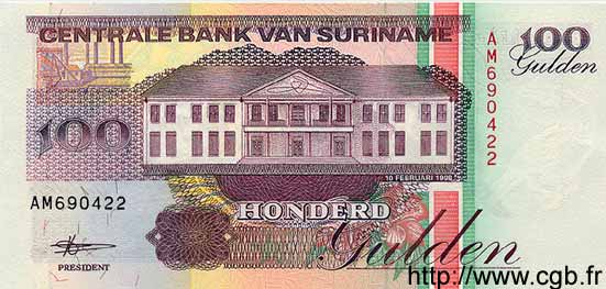 100 Gulden SURINAM  1998 P.139 UNC