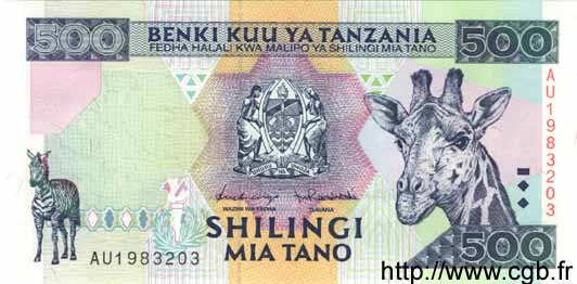 500 Shilingi TANZANIA  1997 P.30 UNC