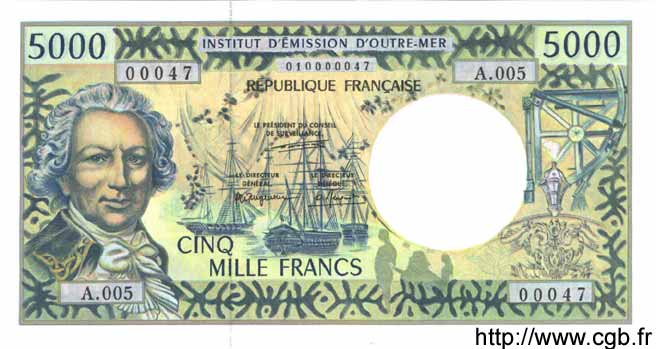 5000 Francs POLYNESIA, FRENCH OVERSEAS TERRITORIES  1996 P.03 UNC
