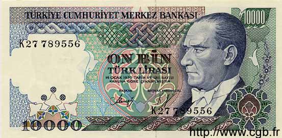 10000 Lira TURQUíA  1984 P.200 FDC