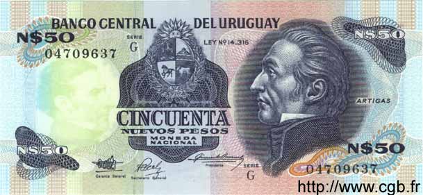 50 Nuevos Pesos URUGUAY  1989 P.061A FDC