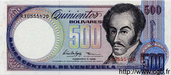 500 Bolivares VENEZUELA  1998 P.067f FDC