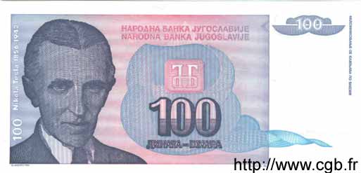 100 Dinara YUGOSLAVIA  1994 P.139a UNC