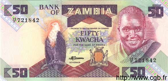 50 Kwacha ZAMBIA  1986 P.28a UNC