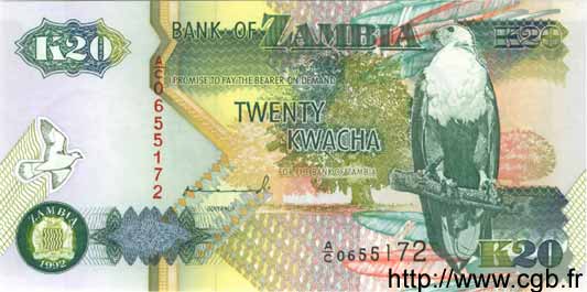 20 Kwacha ZAMBIA  1992 P.36a FDC