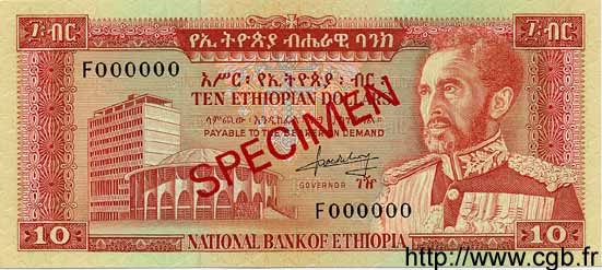 10 Dollars Spécimen ETHIOPIA  1966 P.27s UNC