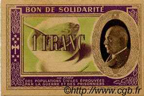 1 Franc BON DE SOLIDARITÉ FRANCE régionalisme et divers  1941 KL.02A pr.NEUF
