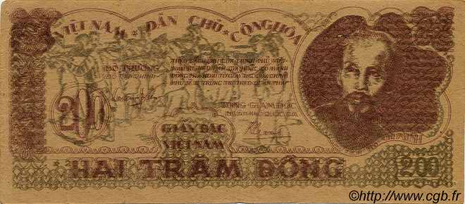 200 Dong VIETNAM  1950 P.034a fVZ