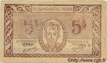 5 Dong VIETNAM  1949 P.046a RC a BC