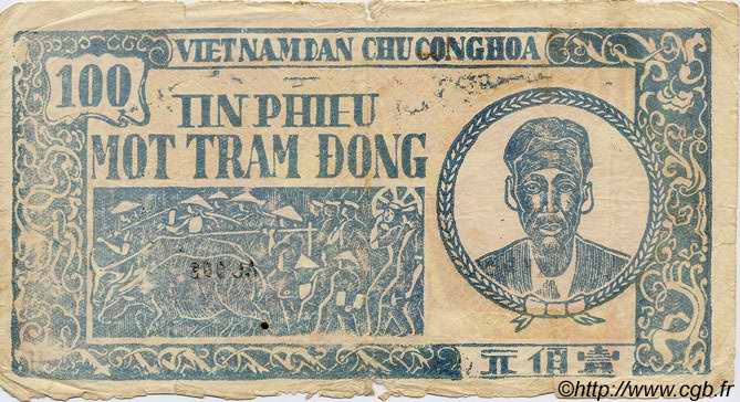 100 Dong VIETNAM  1950 P.054a P