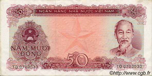 50 Dong VIETNAM  1976 P.084a S to SS
