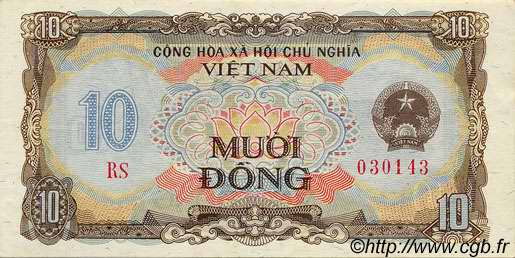 10 Dong VIETNAM  1980 P.086a AU-