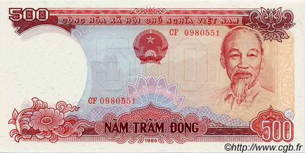 500 Dong VIET NAM  1985 P.099a UNC