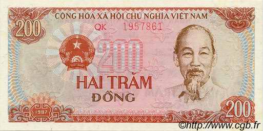 200 Dong VIETNAM  1987 P.100a UNC