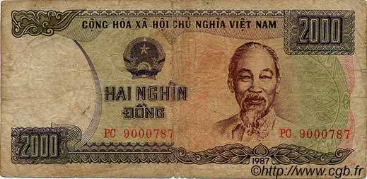2000 Dong VIETNAM  1987 P.103a SGE to S