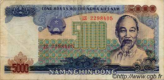 5000 Dong VIETNAM  1987 P.104a S to SS