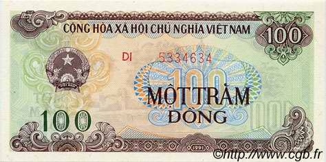 100 Dong VIETNAM  1991 P.105a FDC