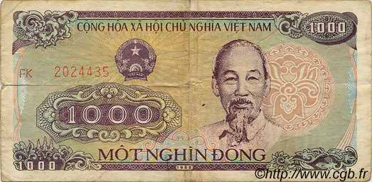 1000 Dong VIETNAM  1988 P.106a SGE to S