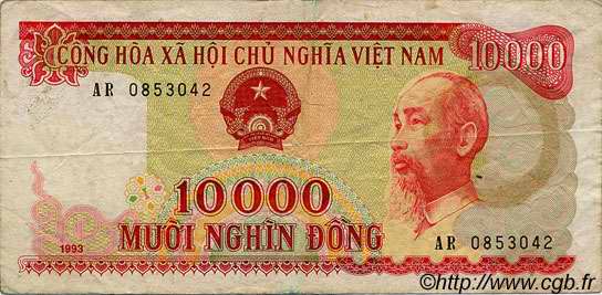 10000 Dong VIETNAM  1993 P.115a F