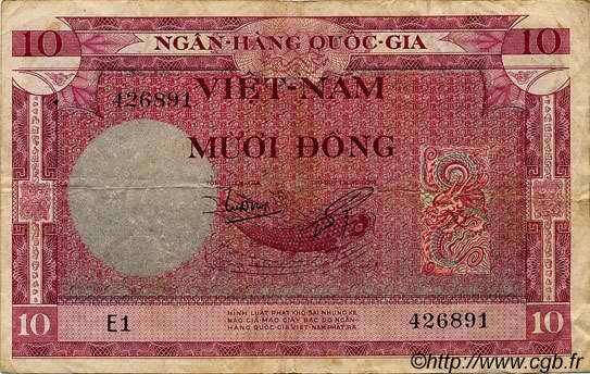 10 Dong VIET NAM SOUTH  1955 P.03a VF