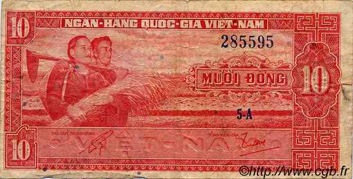 10 Dong VIETNAM DEL SUR  1962 P.05a BC
