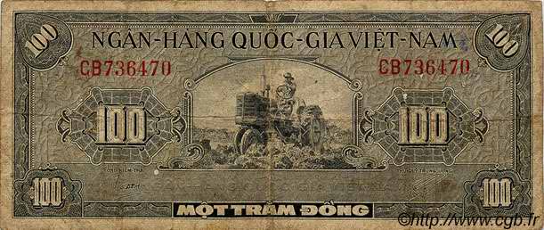 100 Dong SOUTH VIETNAM  1955 P.08a F-