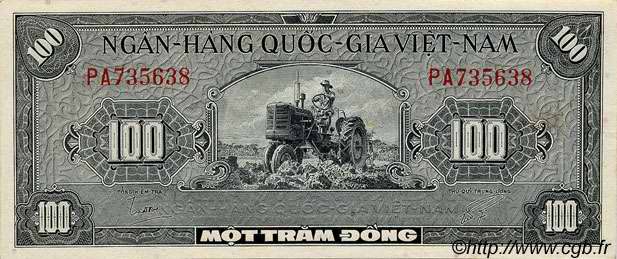 100 Dong SOUTH VIETNAM  1955 P.08a AU
