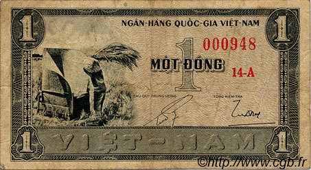 1 Dong VIETNAM DEL SUD  1955 P.11a MB