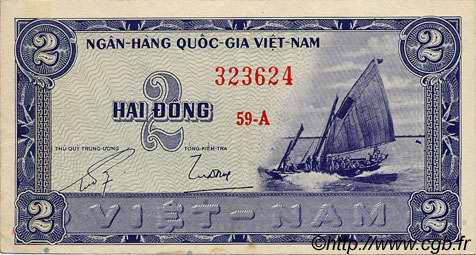 2 Dong SOUTH VIETNAM  1955 P.12a VF
