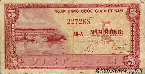 5 Dong SOUTH VIETNAM  1955 P.13a F